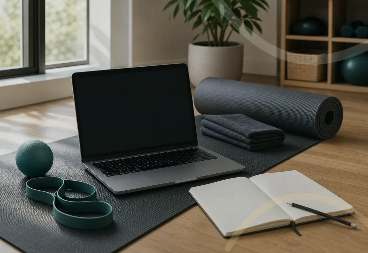 Notebook, zápisník a pohybové pomůcky pro online kurz